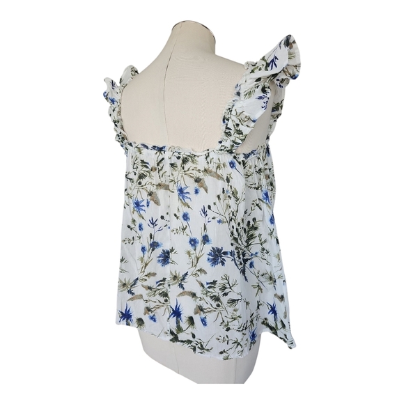 Primark White Floral Ruffle Strap Blouse – Women’s Size 4 (Small) Summer Top - Picture 5 of 13